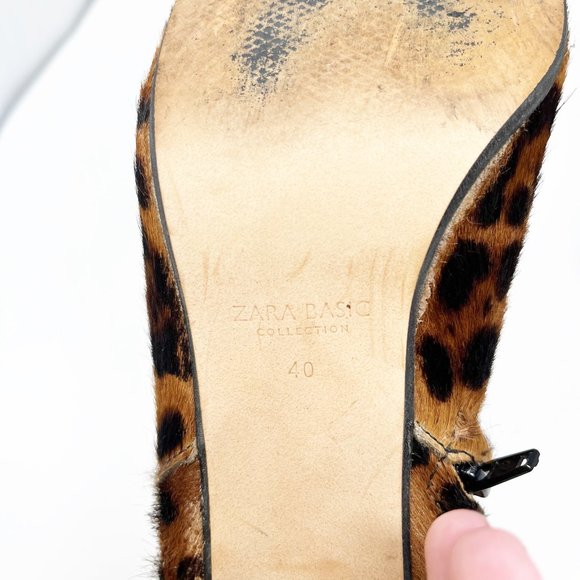 Zara Basic leopard hair boots womens size 9 - Picture 6 of 6